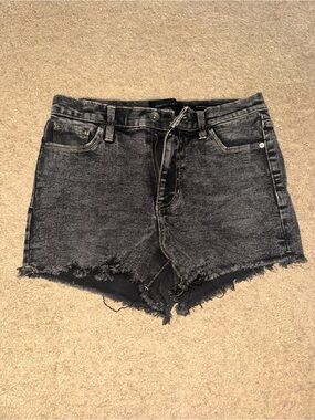 Kendall & Kylie Washed Black Frayed Hem Denim Shorts